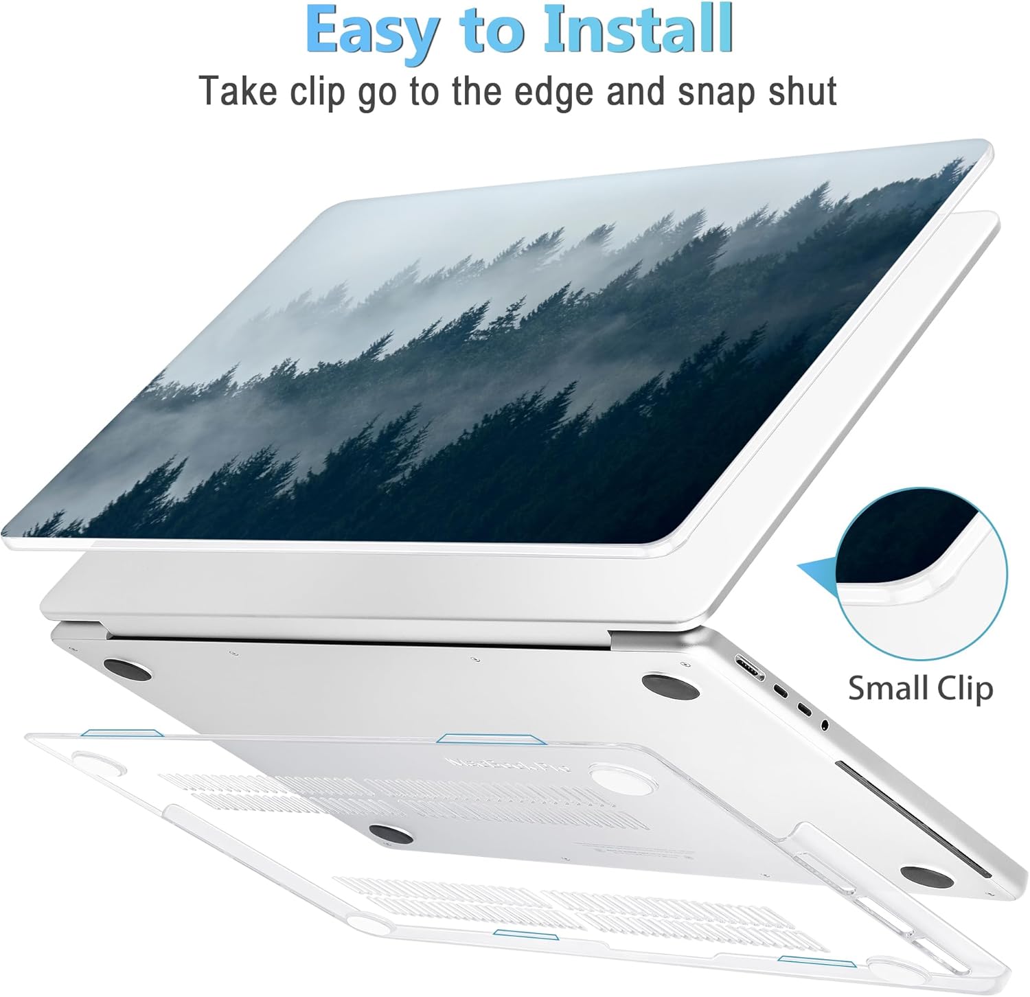 Mektron Case for MacBook Pro 16" M4 A3403 A3186 M3 A2991 M2 A2780 M1 A2485 (2021/2023/2024) Pro/Max with Touch ID, Hard Shell Plastic Laptop Cover Keyboard Cover Screen Protector, Misty Forest C132