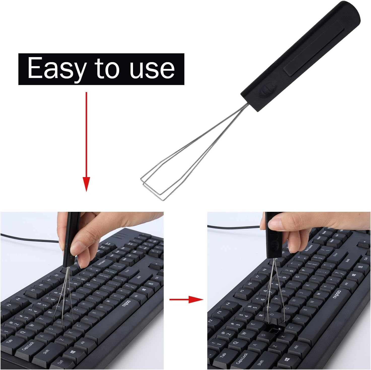 Keyboard Puller Keycap Removal Tool and 200 Pcs Rubber O-Ring Dampeners Plumbing Rubber O-Ring Seal for Switch and Mechanical Keyboard