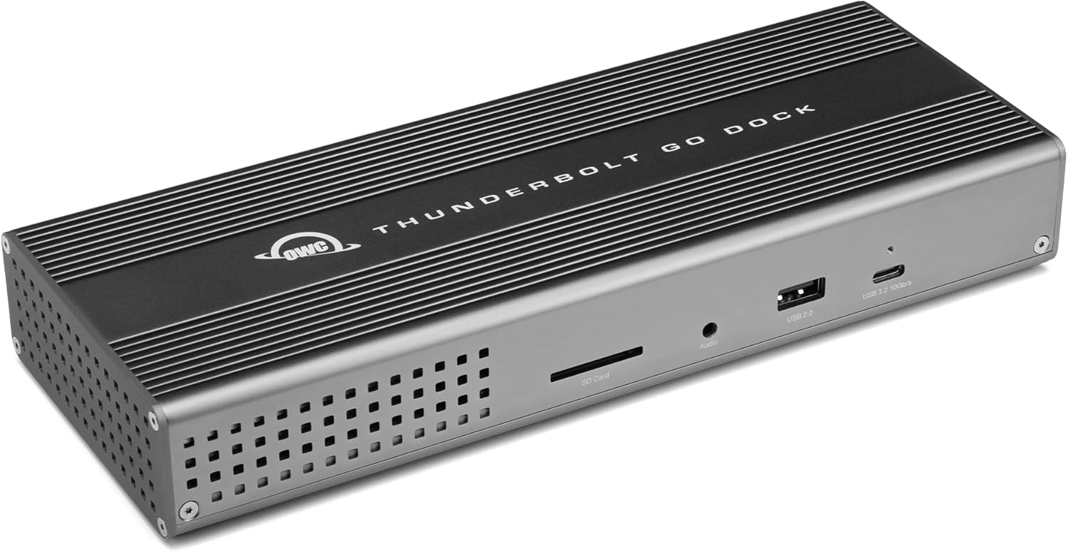 OWC Thunderbolt Go Dock, 11 Ports, Built in Power Supply, 90W Charging, TB4 (USB-C), USB, HDMI, 2.5GbE, SD, Also Compatible with USB-C Devices, Supports Thunderbolt Share