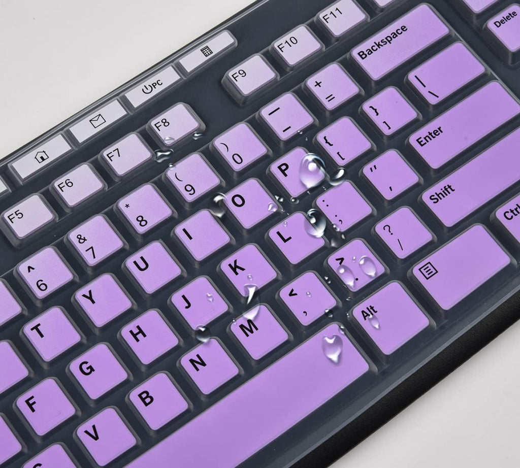 Keyboard Cover for Logitech MK370 MK270 MK295 Keyboard, Logitech MK270 K270 MK260 Keyboard Cover Skin Protector - Gradual Purple