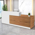 Reception Desk with Counter Modern Checkout Counter with Lockable Drawer Keyboard Tray Receptionist Desk for Office Salon Reception Table C Right 71inch/180cm