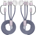2Pack Upgraded 3 in 2 USB C Cable for Apple Watch Charger iPhone Charger USB C Multi Fast Charging Cable Compatible with iWatch Ultra/SE/10/9/8/7/6/5/4/3/2/1 & iPhone 16/15/14/13/12/11/Galaxy S23-4FT
