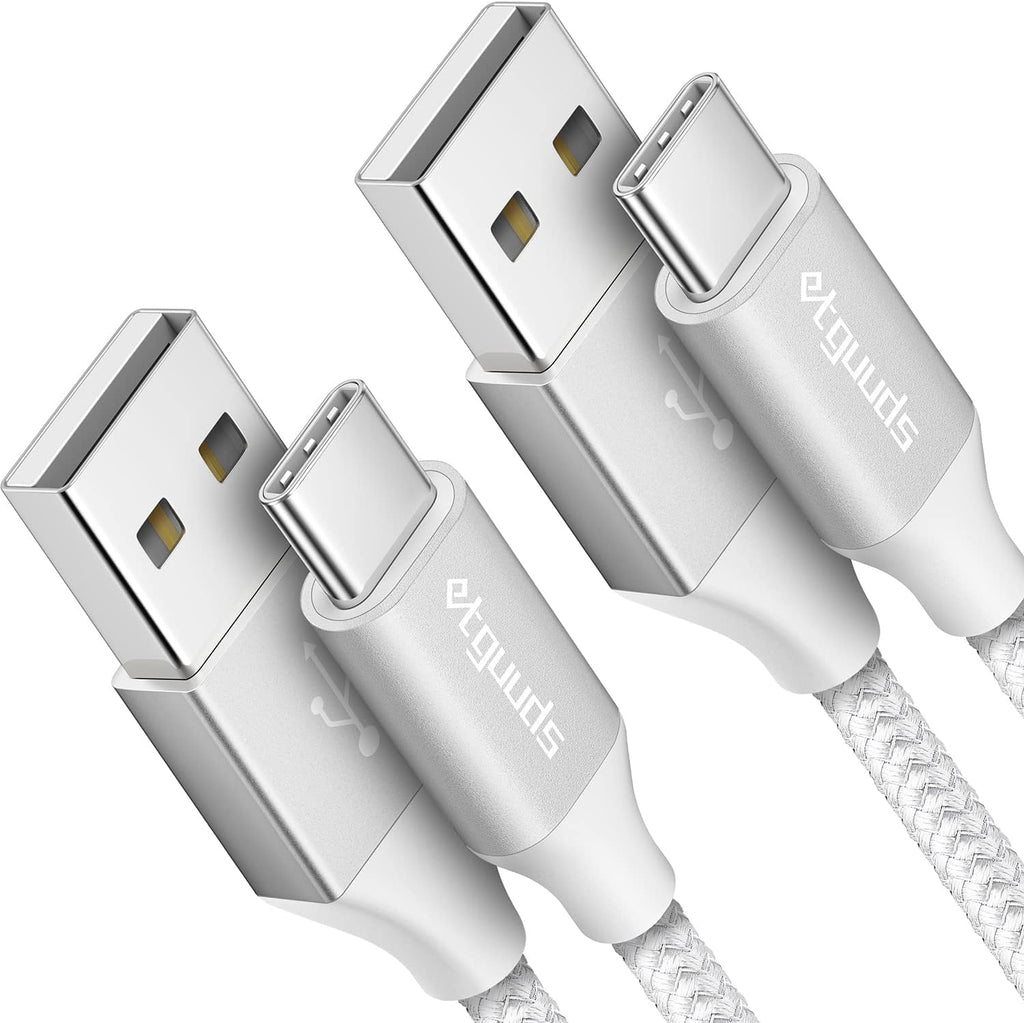 etguuds 4ft USB A to USB C Cable 3A Fast Charging, 2-Pack USB A to USB Type C Charger Cord for iPhone 16 15 Pro/Pro Max/Plus, for Samsung Galaxy S24 S23 S22 S21 S20 S10 A55 A54 Flip Note, Moto, White