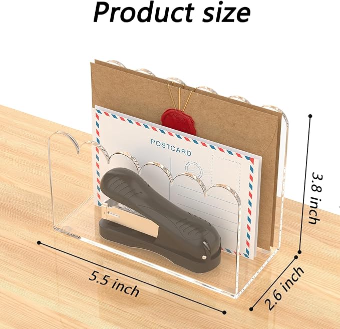 YAGELI 2 Pack 1-Slot Acrylic Mail Organizer - Image 3