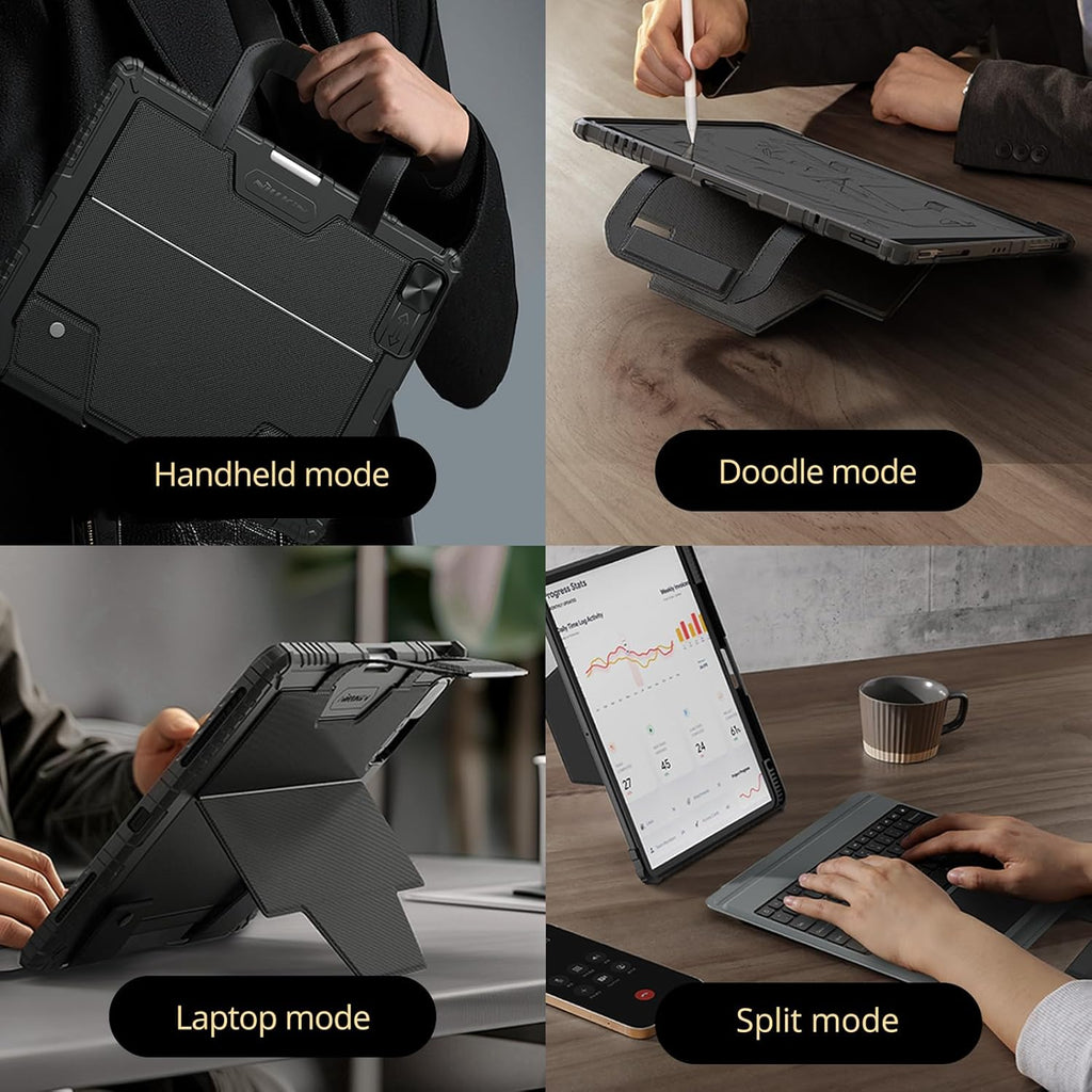 Nillkin Magic Keyboard Case for iPad Pro 13 inch M4 2024, Handheld Case for iPad Pro 13 inch 2024 with Keyboard, Pencil Holder, Large Trackpad, 7 Colors Backlit, Camera Protection, Black