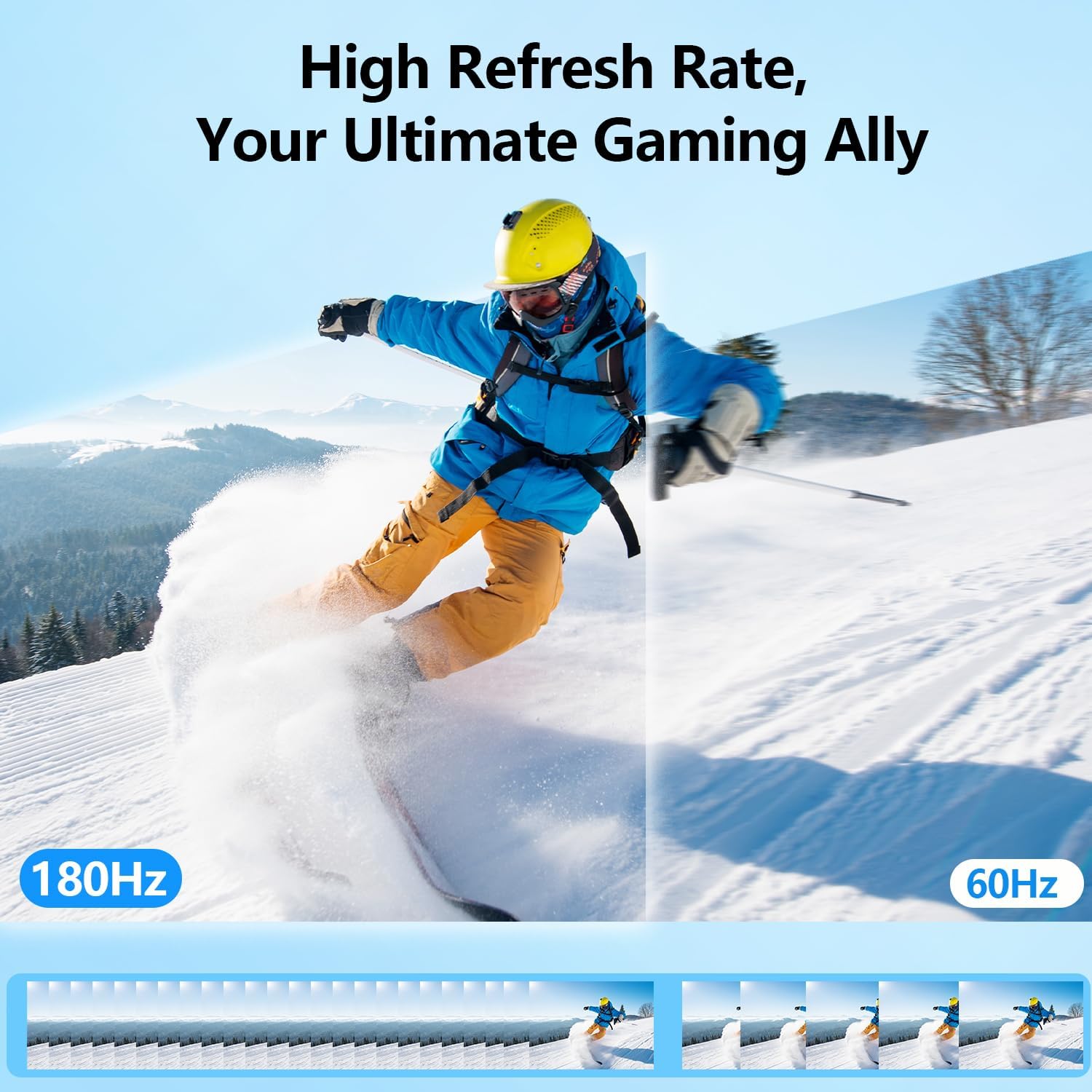 24” 2.5K 2560 * 1440 Portable Monitor 180Hz 120% sRGB USB-C HDMI Large Gaming Second Extender Display Monitor Adjustment Stand for MacBook Laptop,Camera,Desktop,PS5/4, Xbox, Switch,Phone
