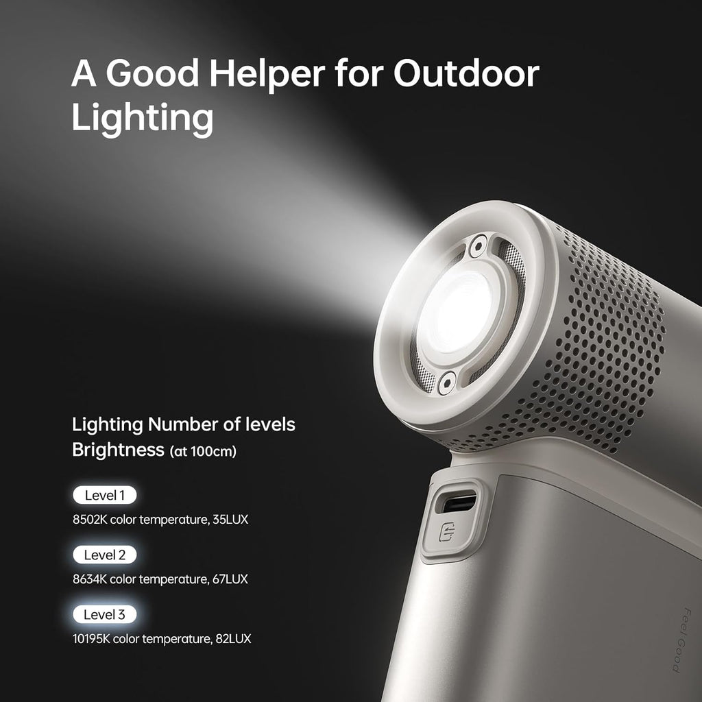 JISULIFE Portable Handheld Fan Ultra2, 9000mAh Max 25 Hrs, 5 IN 1, 100 Speed Turbo Fan Rechargeable 18W Power Bank with Flashlight, Metal Shell Multi-Function Travel Essentials Gifts for Men-Brown