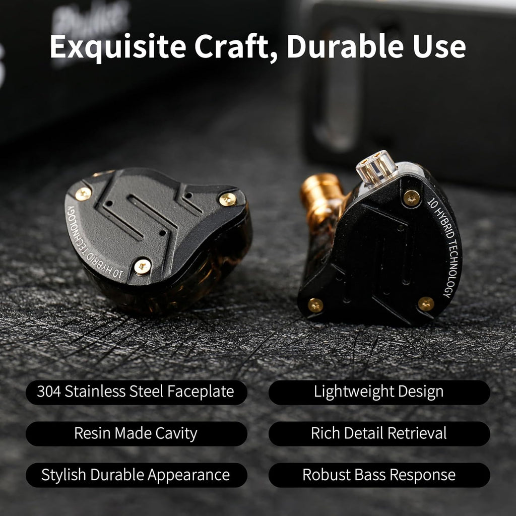 KZ ZS10 Pro in Ear Monitor,Bass KZ Earbuds,4BA 1DD Wired Earbuds Headphone Multi Driver IEM Earphone for Systerm,IEM Headphone on Stage in Ear Monitor for Singer Guitarist (Glare Blue, No Mic)