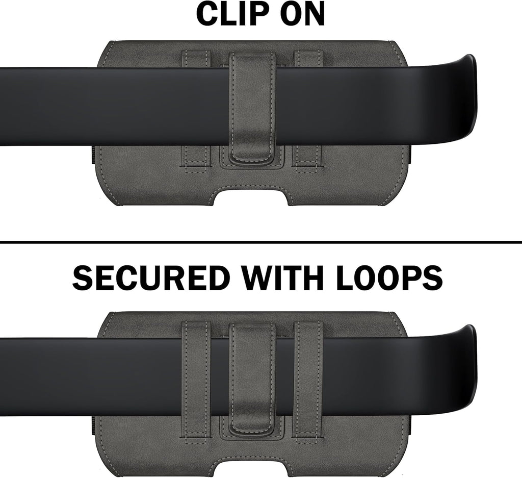 DeBin Holster for Samsung Galaxy Ultra Models s25 s24 s23 s22 s21, Note 20, A13, A32, A02s A03s, A12 A11 A71 A13 Cell Phone Belt Holder Clip Case Pouch Cover (Fits Protective Case on) Pewter