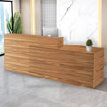 Reception Desk with Counter Modern Checkout Counter with Lockable Drawer Keyboard Tray Receptionist Desk for Office Salon Reception Table I Right 59inch/150cm