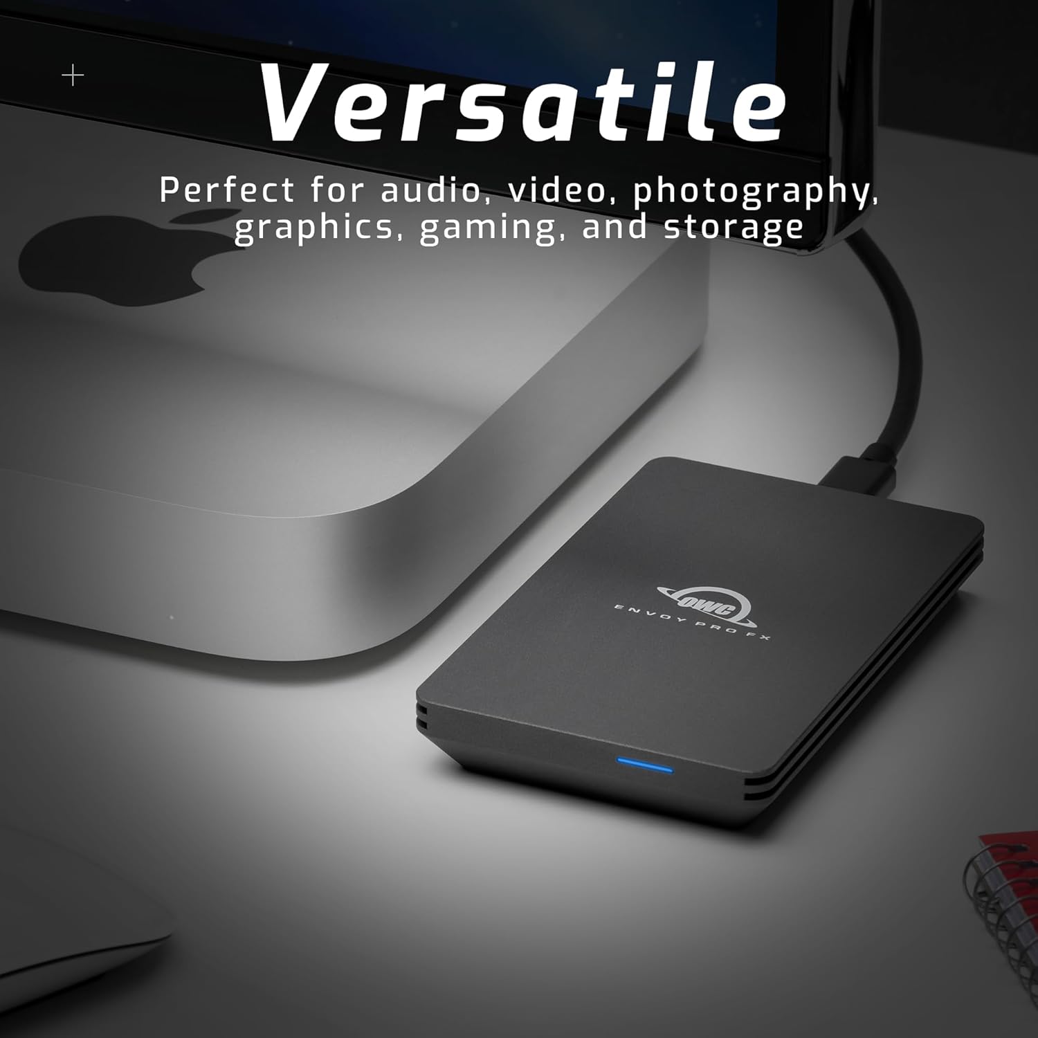OWC 2TB Envoy Pro FX Portable Rugged External NVMe M.2 SSD Drive Thunderbolt 3, USB3.2 USB-C, up to 2800MB/s speeds, Drop/Shock Resistant Compatible with Mac and PC