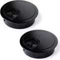 MAHDPRO Metal Desk Grommet 2 Inch (50 mm) Pack of 2-Flat Black Zinc Alloy Metallic Desk Cord Hole Cover to Arrange Cables & Wires Through Computer Table/Countertops