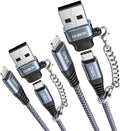 USB C to Lightning Cable Fast Charging 2Pack 6ft [Apple MFi Certified] iPhone Charger Cable Compatible with iPhone 14/13/12/11 Pro Max and USB C Female to USB A Male Adapter with Keychain