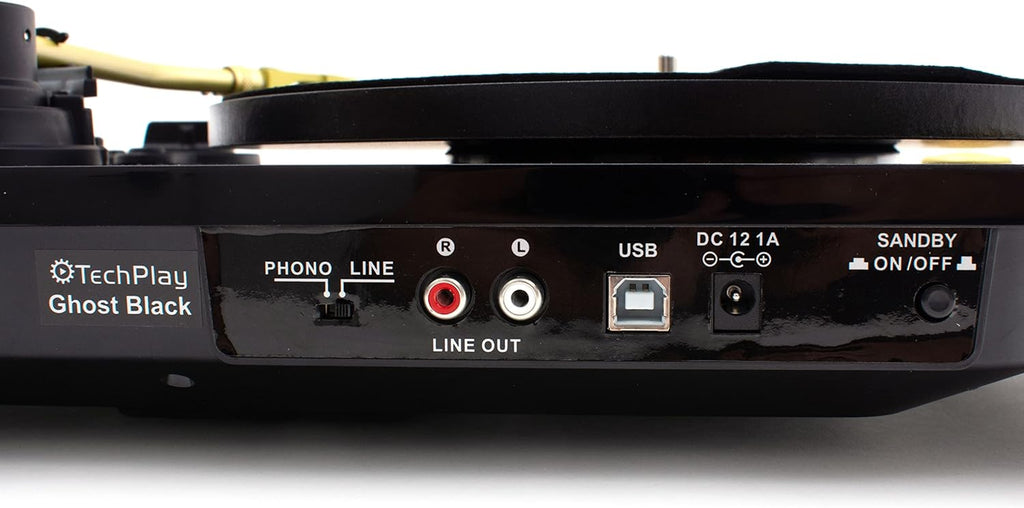 TechPlay Ghost, 2 Speed Belt Driven Turntable with Bluetooth Broadcast. Connects to Your Bluetooth Speakers wirelessly. (Black)