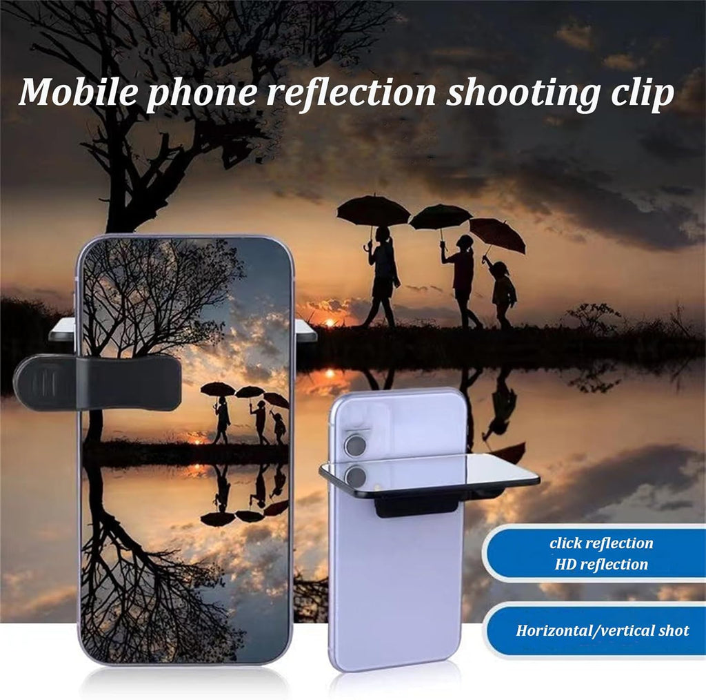 Mirror Effect Lens - Capture Stunning Reflections Instantly, Smartphone Camera Mirror Reflection Clip Kit, Mirror for Phone to Use Back Camera (2pcs)