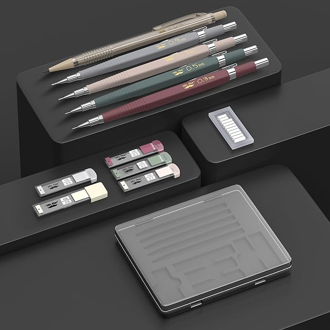 Mr. Pen- Art Mechanical Pencil Set, 5 Sizes | 5 HB Lead Refills & 10 Eraser - Image 3