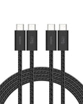 Belkin USB C to USB C Cable 2-Pack, 6.6ft, 240W - Type C Charger, iPhone Charger Cord, Soft, Braided, Flexible for iPhone 17, Galaxy S25, Pixel 10, MacBook, Chromebook, iPad Pro, Switch – Black