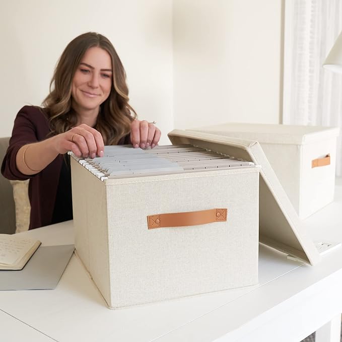 Decorative File Organizer Box Set of 2 - Image 6
