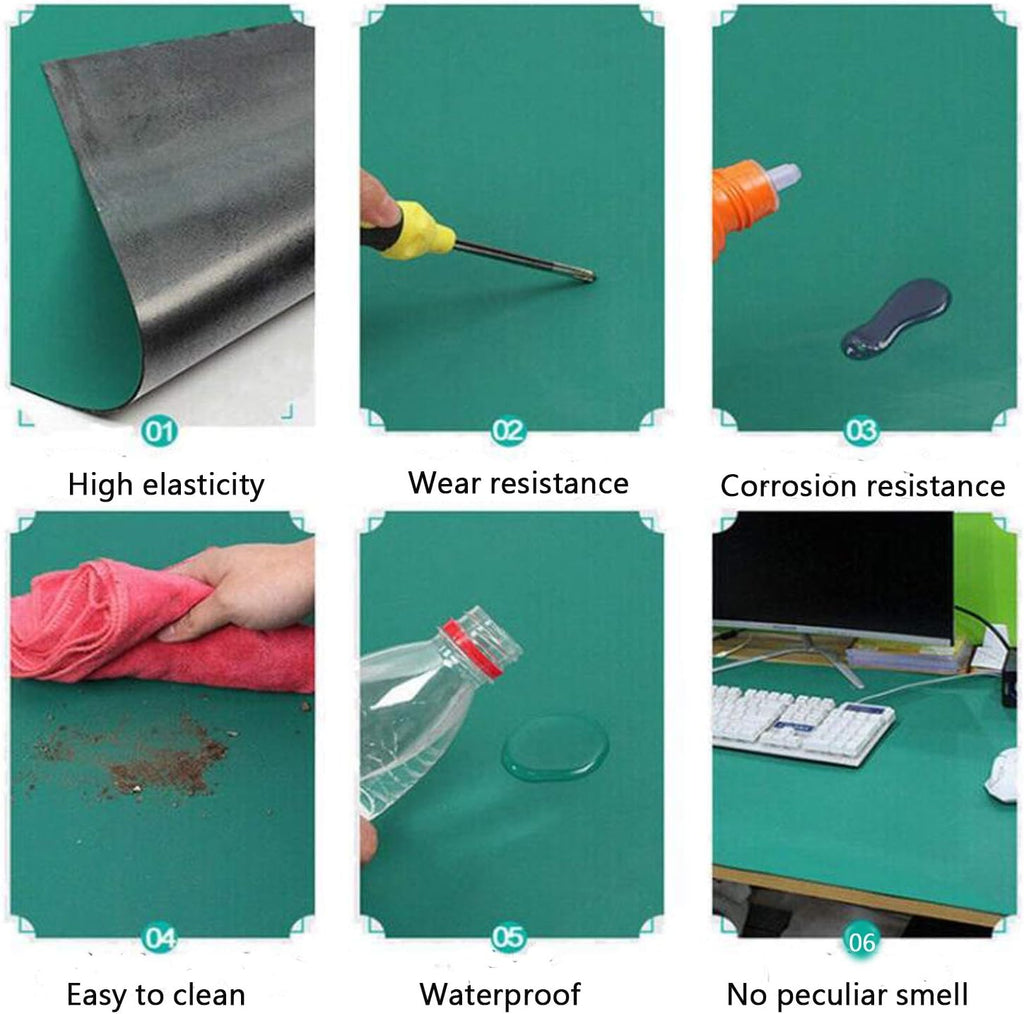 MYOYAY 23.6" x 118" Rubber ESD Soldering Mat Roll 0.08" Thick Anti-Static High Temperature Workbench Mat Electrical Grounding Desk Pad for Workstation Soldering Electronics Circuit Board Repair