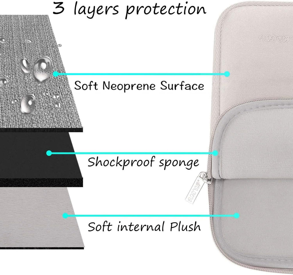 MOSISO Laptop Case 13.3 inch, 13-13.3 inch Laptop Sleeve Bag Compatible with MacBook Air/Pro 13/Pro 14 M5 M4 M3 M2 M1, HP Dell ASUS Lenovo, Neoprene Computer Sleeve Bag with Small Case, Rock Gray