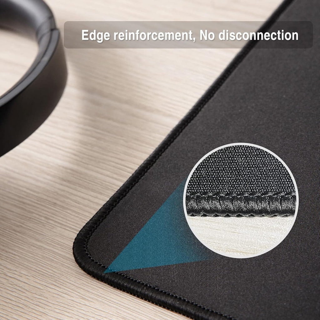 Zhithink 11 Pack Mouse Pad with Reinforced Stitching Edge, Washable Mousepad with Grippy Non-Slip Rubber Base, 0.12 Inch Thick Smooth Tracks Computer Mouse Pads Bulk for Desk, Black, 10.2x8.2 Inch