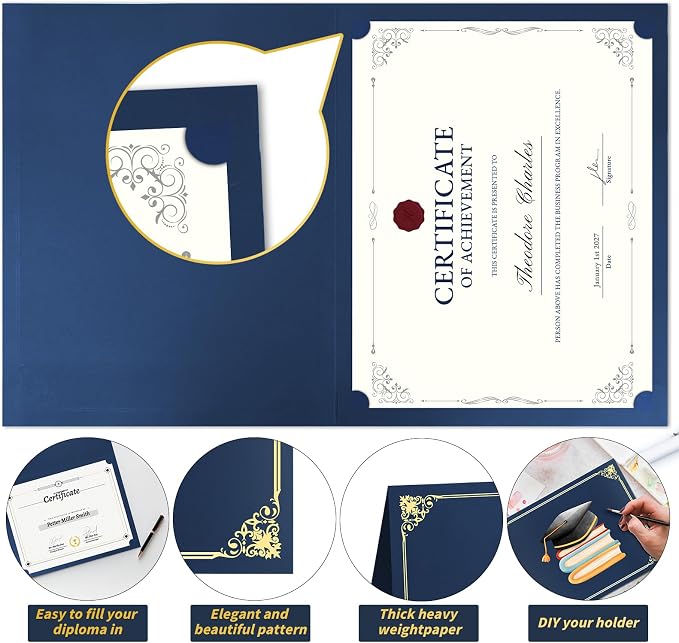 200 Pcs Certificate Holders Bulk, Document Covers - Image 4