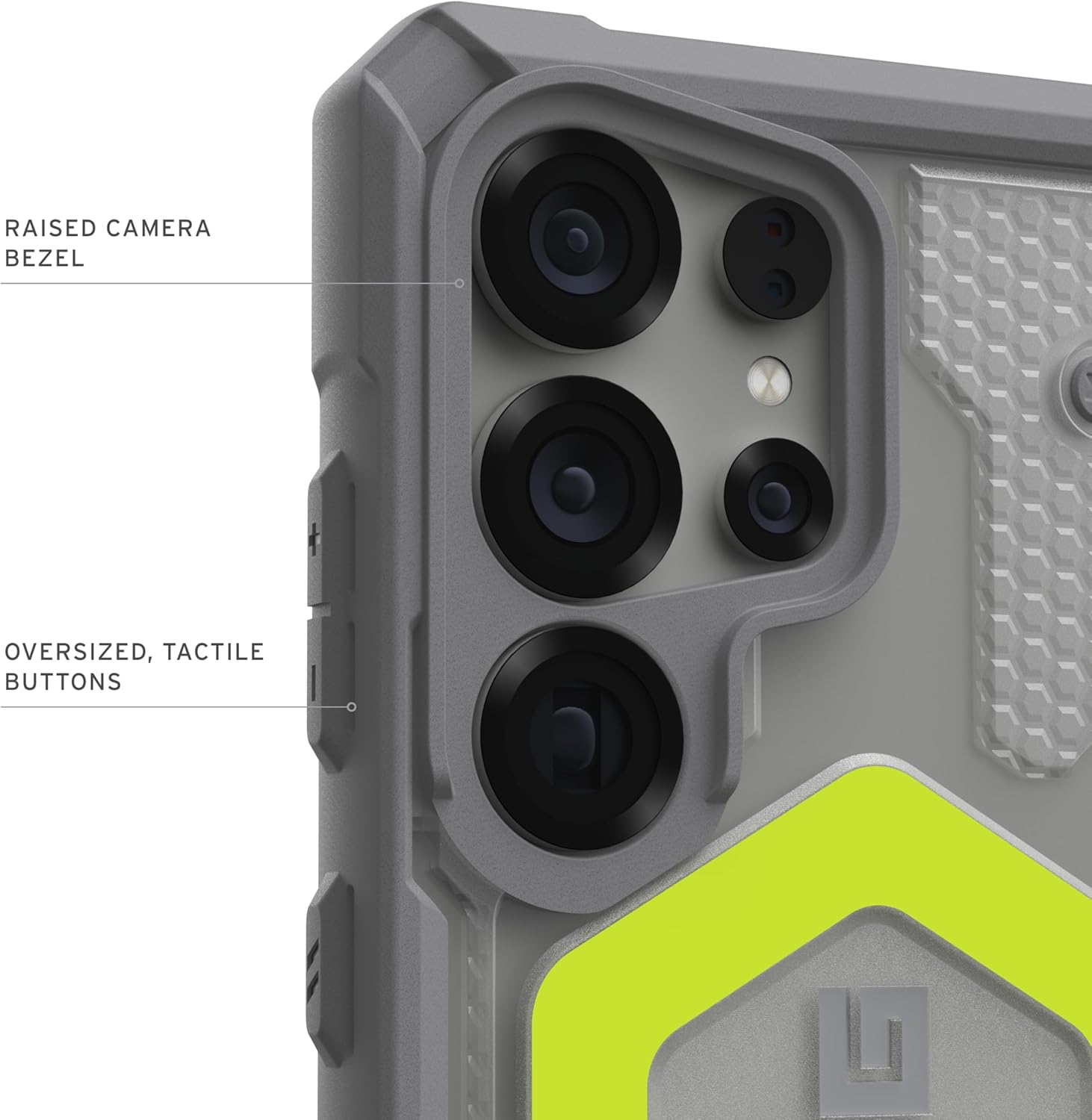 URBAN ARMOR GEAR UAG Designed for Samsung Galaxy S25 Ultra Case 6.9" Pathfinder Clear Bundle with Wrist Lanyard - Compatible with Magnetic Charging Luminous Glow in The Dark Cover, Active Neon