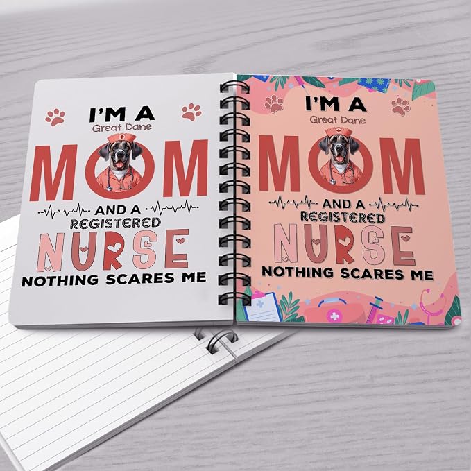 Ninety3POD I'm a Great Dane Mom and a Registered Nurse Nothing Scares Me Spiral - Image 4