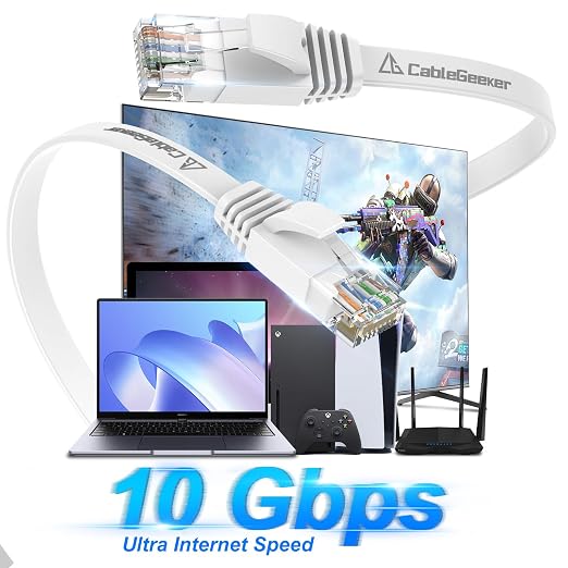 Cat 6 Ethernet Cable 1.5ft Flat Internet Network Cables - Image 2