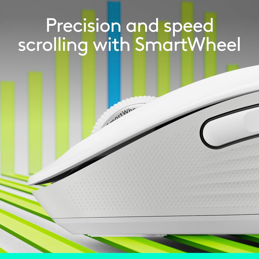 Logitech Wireless Mouse Signature M650 - Small to Medium Sized Hands, Right Handed, 2-Year Battery, Silent Clicks, Customizable Buttons, Bluetooth, PC/Mac/Chromebook - Off White