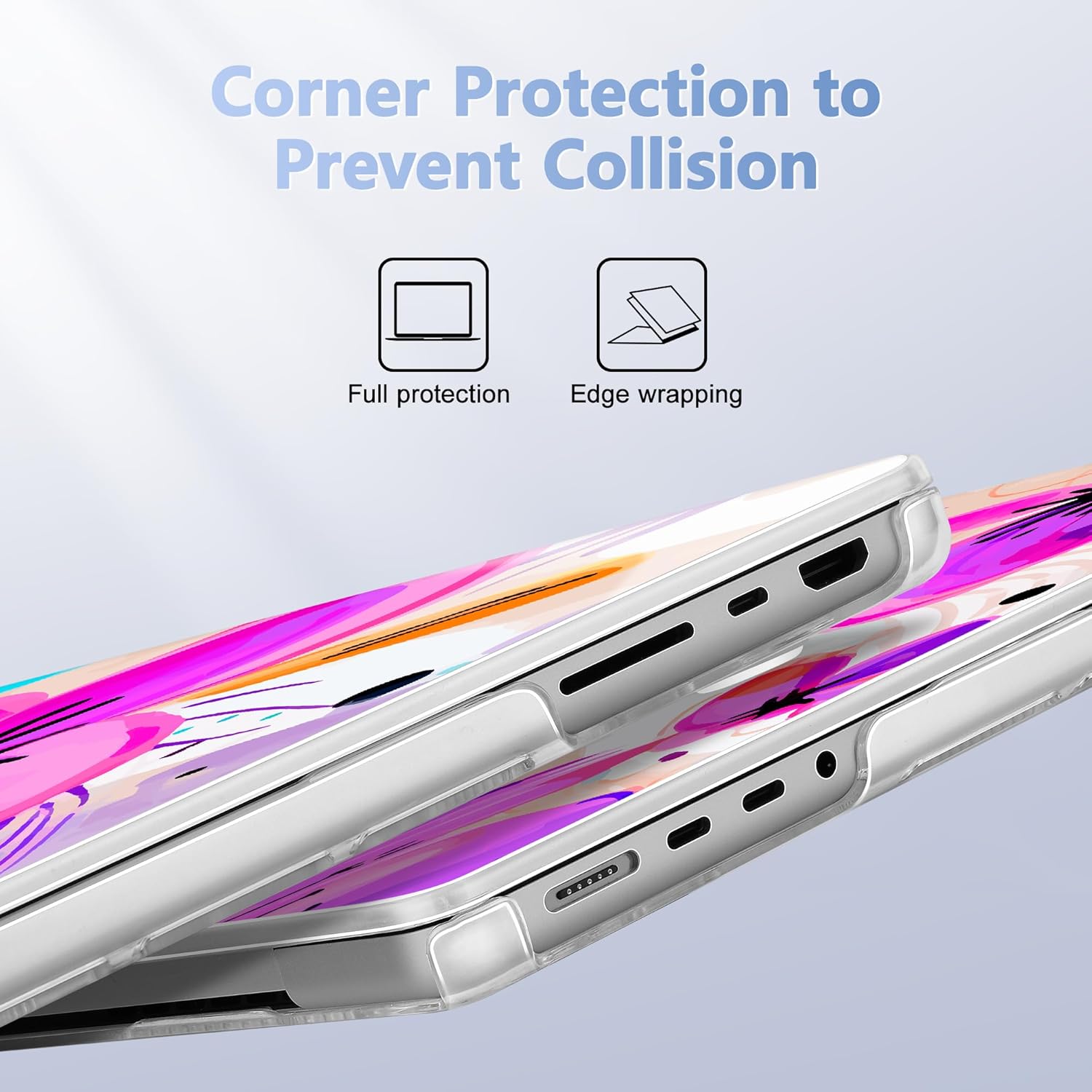 for MacBook Pro 16 inch Case 2021 2022 2023 2024 Release A3186 A3403 M4 A2991 M3 A2780 M2 A2485 M1 Pro/Max, Hard Shell Case with Screen Protector & Keyboard Cover, Trendy Floral
