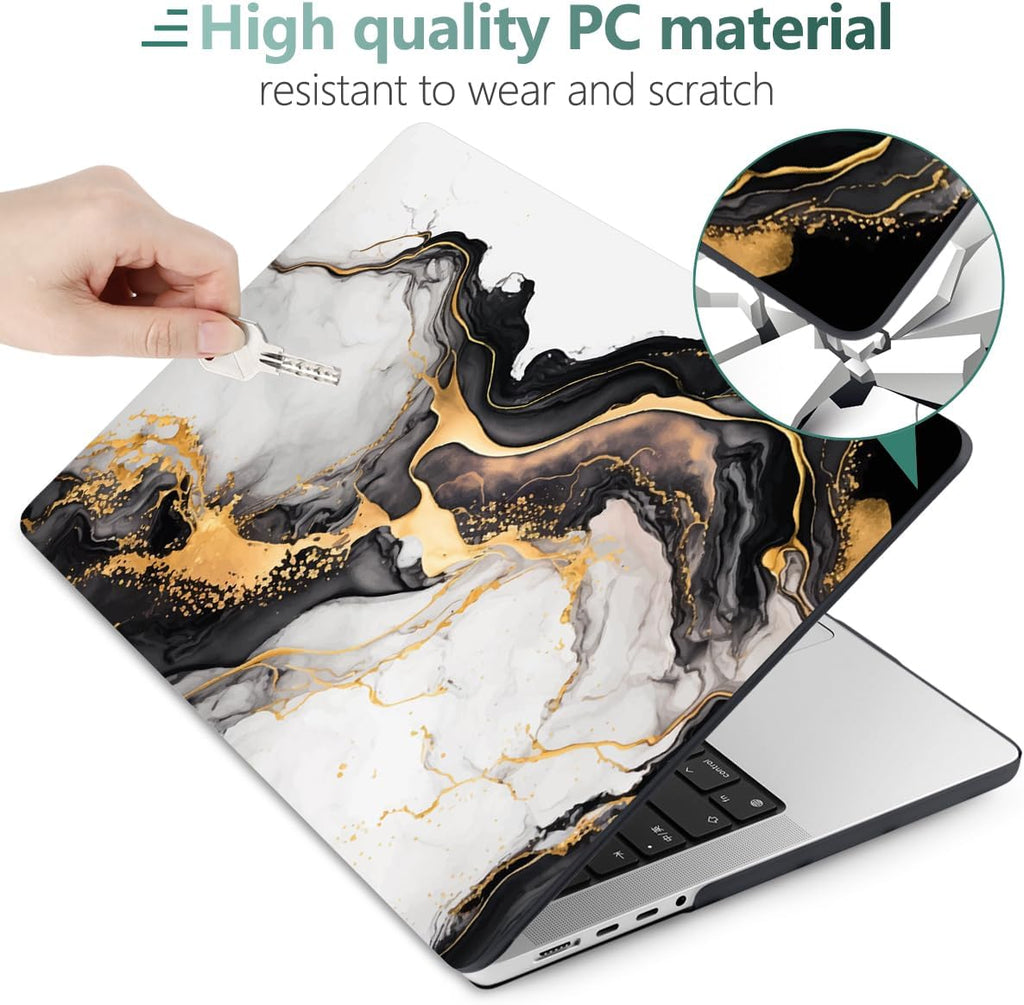 DONGKE for M4 MacBook Pro 16 Inch Case 2024 2023 2021 A3403 A3186 M3 A2991 M2 A2780 M1 A2485 Pro/Max Chip, Plastic Hard Shell Case & Keyboard Cover for Mac Pro 16 with Touch ID, Abstract Marble