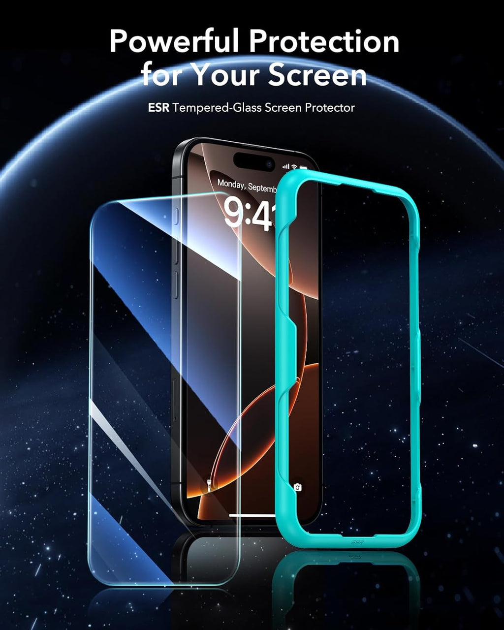 ESR 3 Pack for iPhone 16 Pro Max Screen Protector, [9H Hardness] [Military Grade Shatterproof] Tempered Glass Film with Easy Installation Tool, HD Clear, Scratch Resistant