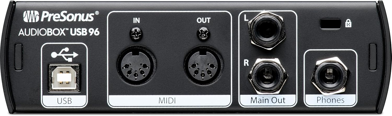 PreSonus AudioBox USB 96 Bundle — USB Audio Interface, XLR Interface for Guitar, Device for PC & Mac, Complete Recording Package with Studio One Pro, Music Production, Home Studio