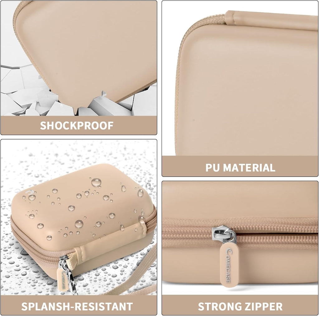 Carrying & Protective Case for Digital Camera, AbergBest 21 Mega Pixels 2.7" LCD Rechargeable HD/Kodak Pixpro/Canon PowerShot ELPH 180/190 / Sony DSCW800 / DSCW830 Cameras for Travel - Beige