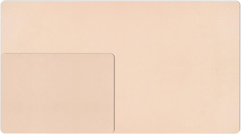 Nekmit Leather Desk Blotter Pad 36 x 20 Inches, Flat, Non-Slip, Waterproof, Apricot, Ideal for Office and Home and More