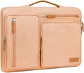 MOSISO 360 Protective Laptop Case 13.3 inch, 13-13.3 inch Laptop Sleeve Compatible with MacBook Air/Pro 13 / Pro 14,HP Dell Acer ASUS,Side Open Carrying Case with 4 Zipper Pockets&Handle, Peach Fuzz