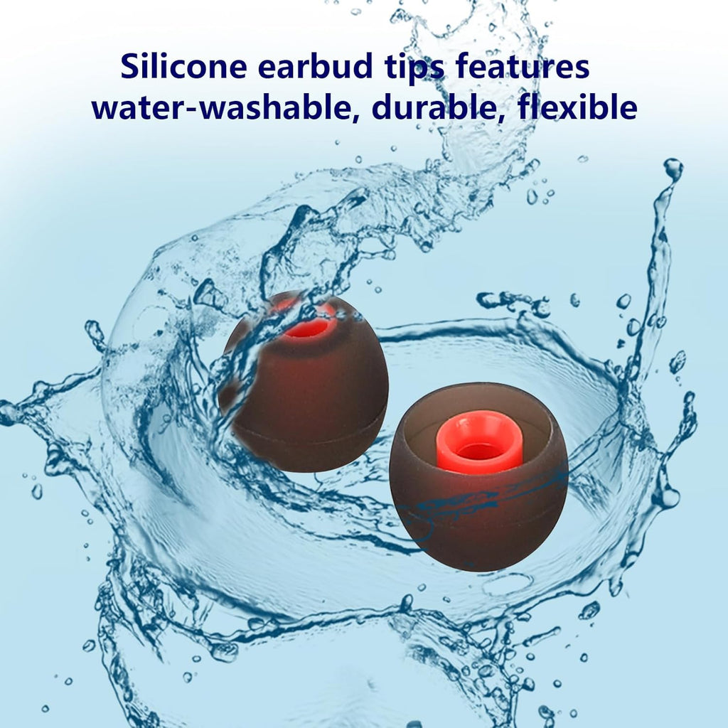 Silicone Earbud Tips - Fit for In-Ear Headphones (Inner Hole 3.8mm-5.1mm) - 9 Pairs S/M/L