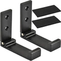 Folding Coat Hooks, Foldable Wall Hooks for Hanging Aluminum Alloy Cloth Hanger Coat Hanger Headphones Holder Headset Wall Hanger Hook- Pack of 2 (Black)