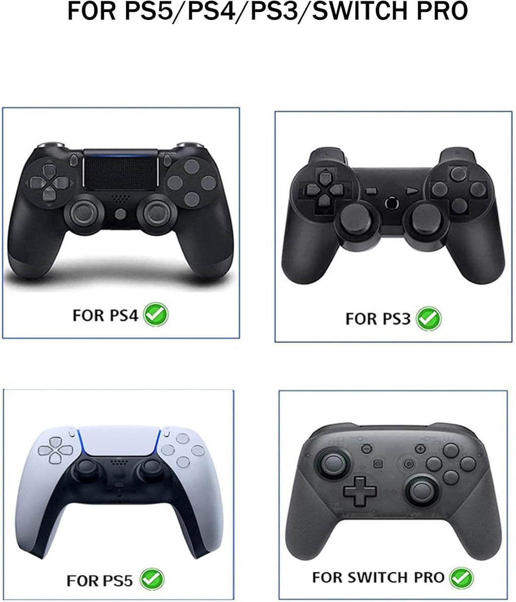 8PCS Silicone Thumb Grips for PS5/PS4/Switch Pro Controllers - 8 Joystick Caps - 3-Height Silicone Joystick Caps with Textured & Smooth Designs, Enhanced Grip for Pro Gaming Accessories