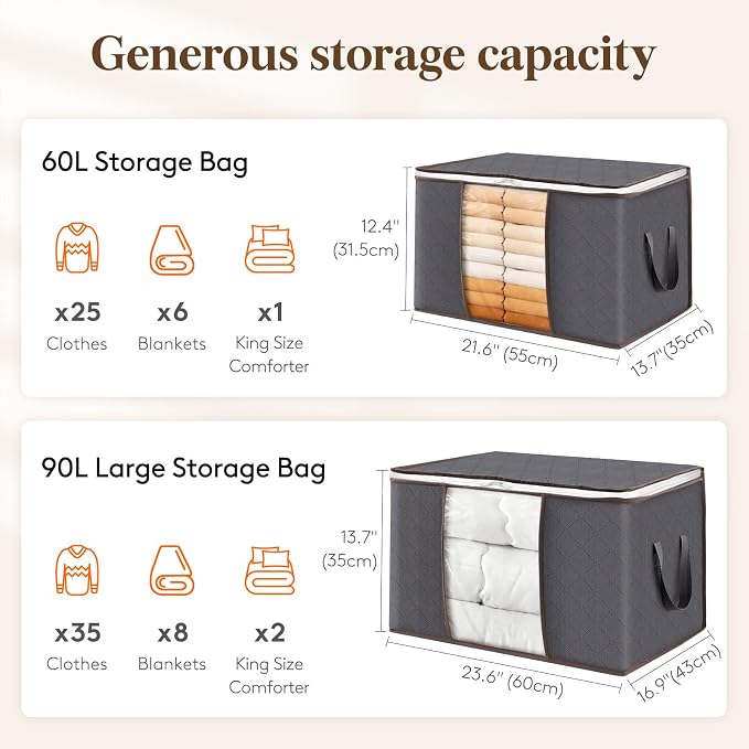 Lifewit 10 Pack 90L Clothes Storage Bins - Image 2