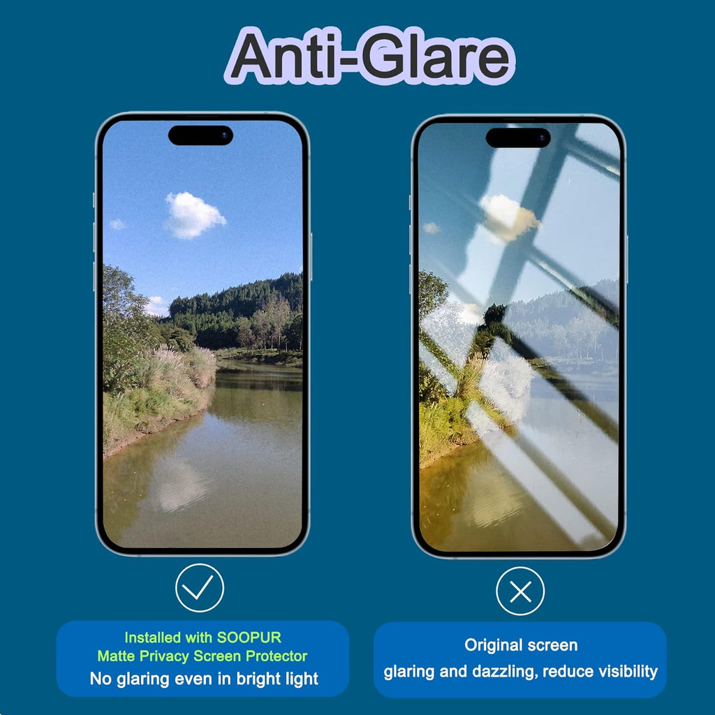2 Pack Matte Privacy Screen Protector for iPhone 16 Pro Max, [Auto-Dust Removal and Auto-Alignment] Anti-Spy Anti-Glare Anti-Fingerprint Tempered Glass Film, Smooth & Sensitive Touch