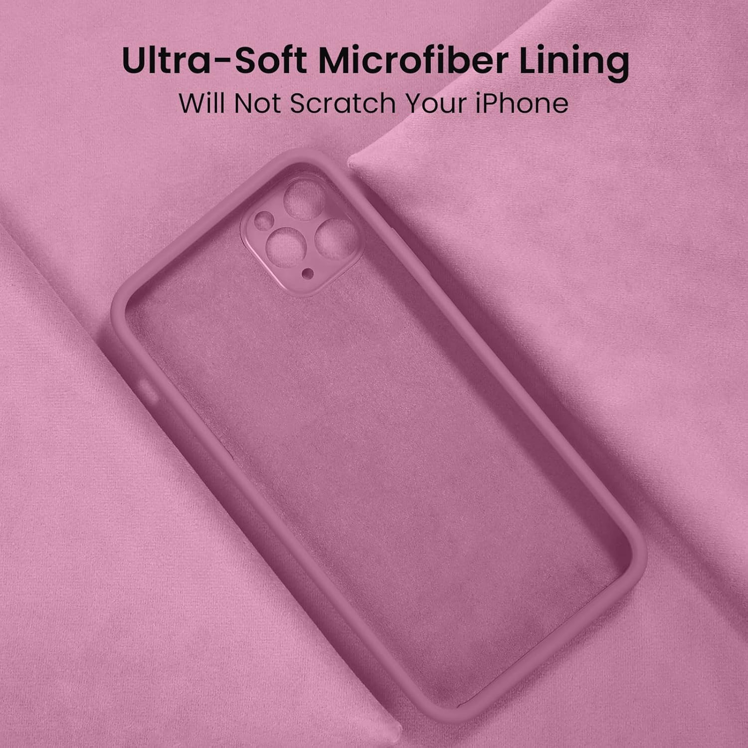 FireNova Designed for iPhone 13 Pro Max Case, Silicone [Camera Protection] Phone Case with [2 Screen Protectors], Soft Anti-Scratch Microfiber Lining Inside, 6.7 inch, Lilac Purple