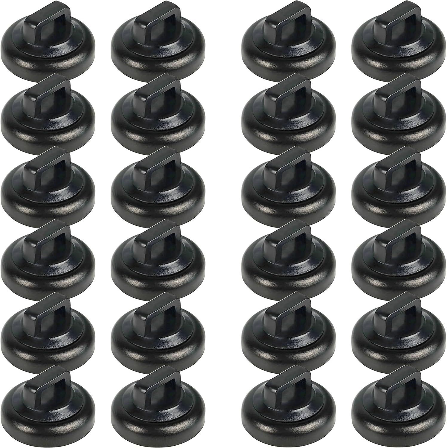 Magnet Zip Tie Mount Magnetic Zip Ties Mount Clips Base Holder Strong Multipurpose Wire Cable Holder Mount Wire Clips Management for Home Office Marine Electrical Wiring (24 Pcs, D19 Small)