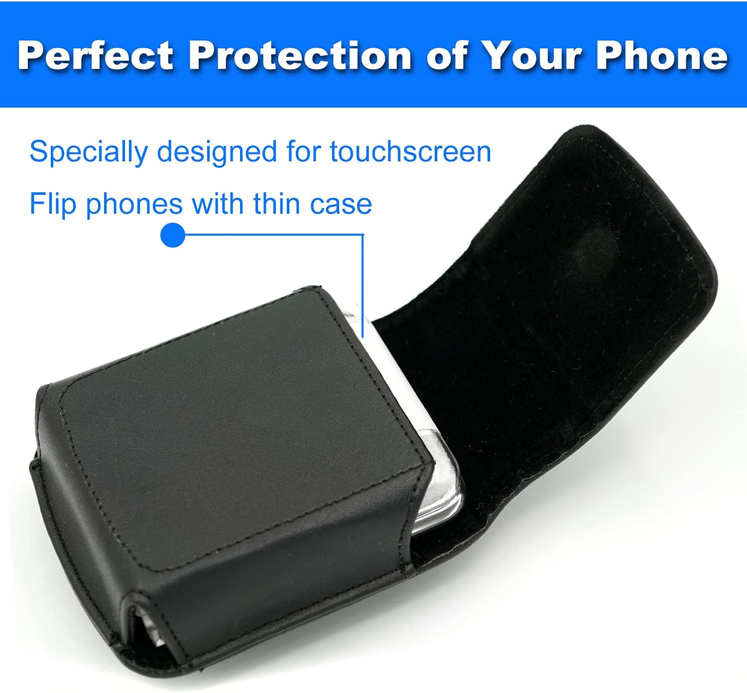 BECPLT for Galaxy Z Flip7 /6/5/4/3 Z Flip 5G Case 360 Rotating Leather Pouch Belt Case Holster for Motorola Razr 40 Ultra /40 Motorola Razr 5G Razr 2022/2019 -Black