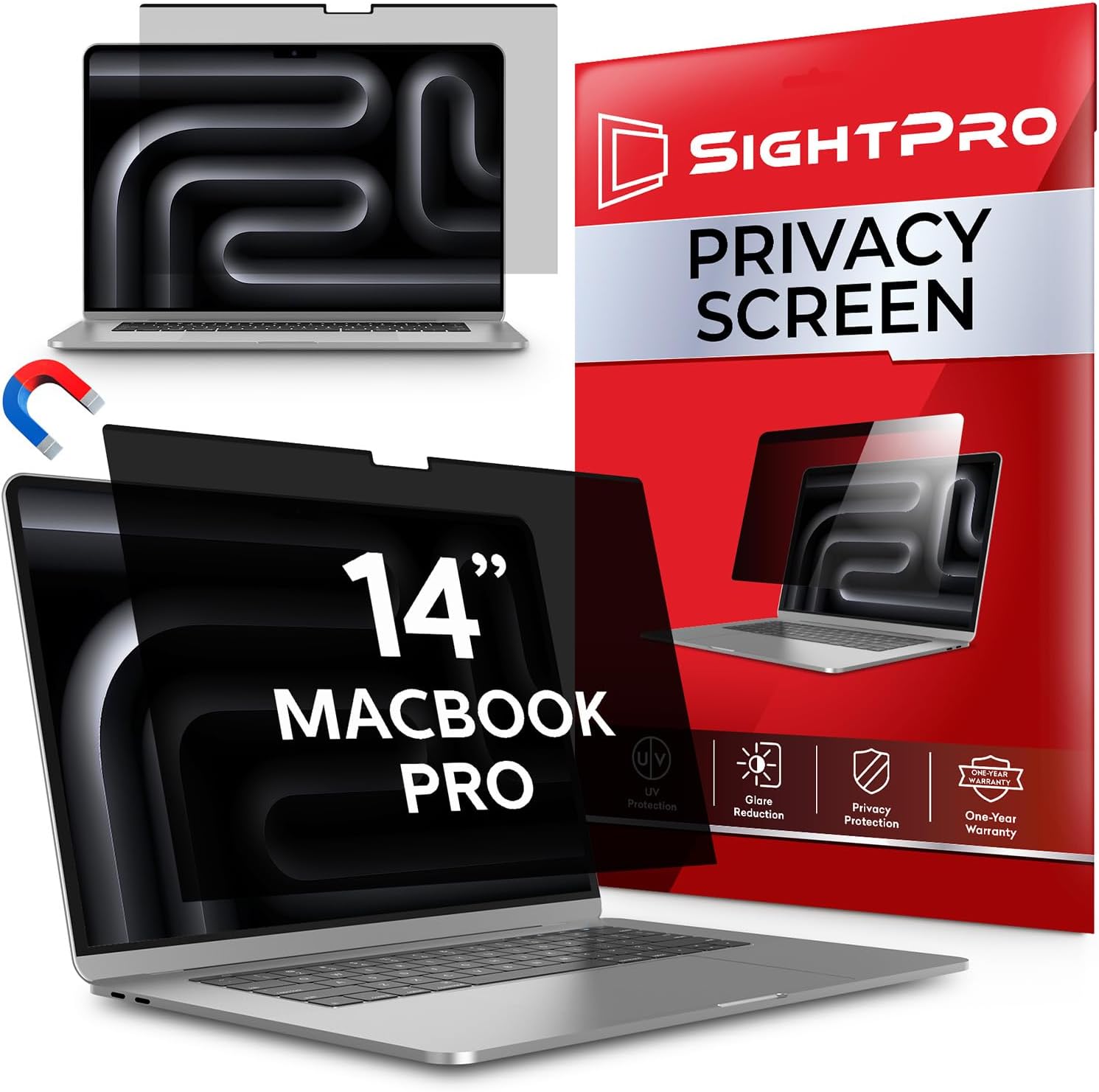 Magnetic Privacy Screen for MacBook Pro 14 Inch (2021-2024, M1, M2, M3, M4, Pro, Max) Removable Laptop Privacy Filter Shield and Protector