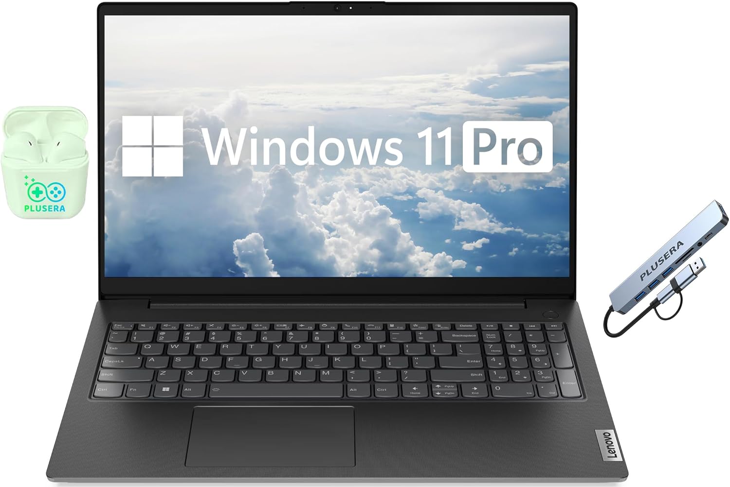 Lenovo V15 G4 15.6" FHD Laptop Computer, 40GB RAM 2.5TB Storage (2TB SSD+512GB Docking Station Set), 8-Cores AMD Ryzen 7, Windows 11 Pro with Microsoft Office Included, PLUSERA Earphones, Black