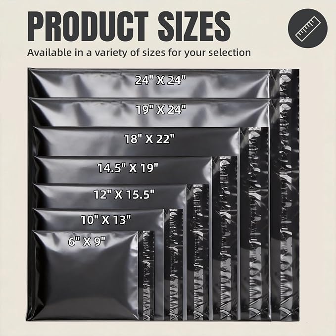 10"x13" Poly Mailers，Black Shipping and Envelope Bags Pack of 30 - Image 4