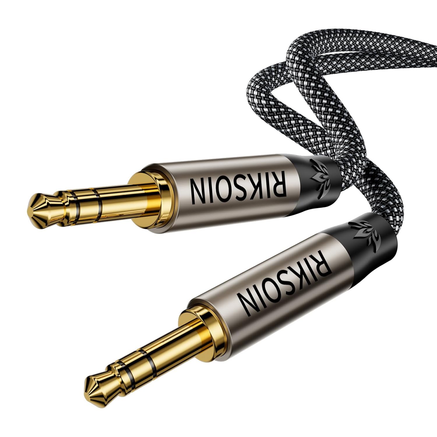 3.5mm Aux Cable 2FT/0.6m, Silver-Plated Wire Core Male to Male Cord for Headphones Car Home Stereos Speaker Compatible with iPhone iPad iPod Echo