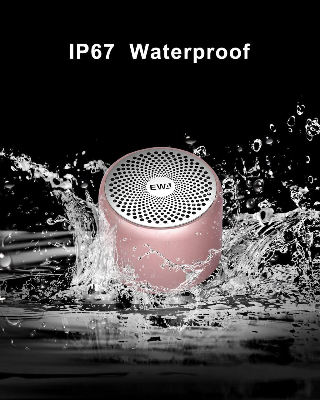 EWA A106 Portable Mini Bluetooth Speaker, Enhanced Bass and High Definition Sound, Portable Design, for iPhone, iPad,Nexus,Laptops and More (Rosegold)
